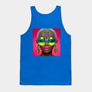 Woman with Jewelled Head Dress - Vibrant Colors Tank Top